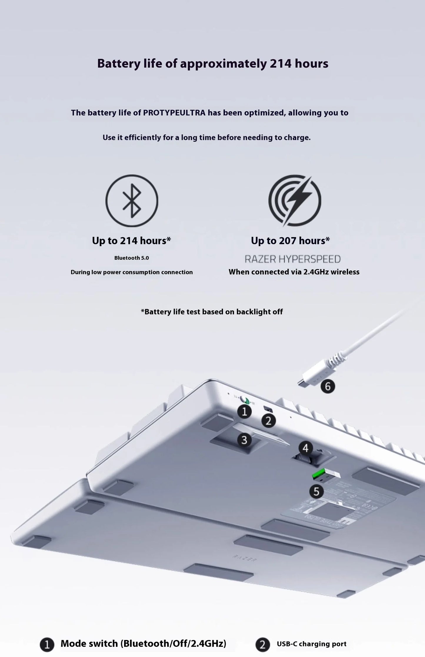 Razer Pro Type Ultra Wireless Bluetooth USB Mechanical Keyboard