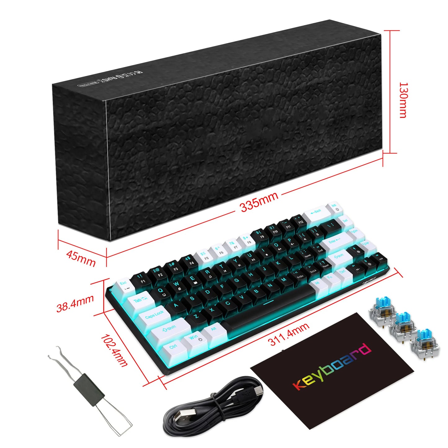 HXSJ 68 Key RGB Keyboard
