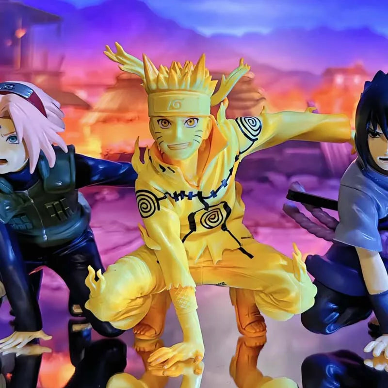 10cm Naruto Panel Spectacle Haruno Naruto Uchiha Sasuke Sakura Anime Figure Action Figures Model Toys Holiday Gift