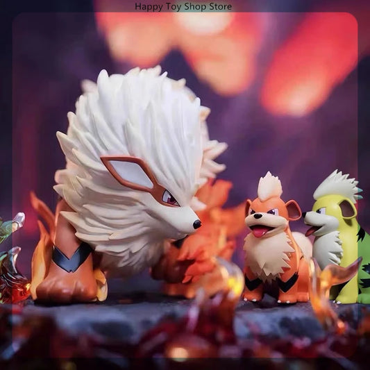 Arcanine And Growlithe Anime Figurine Model Kawaii Decoration Doll Children Toys Statue Collectible Ornament Boys Gifts