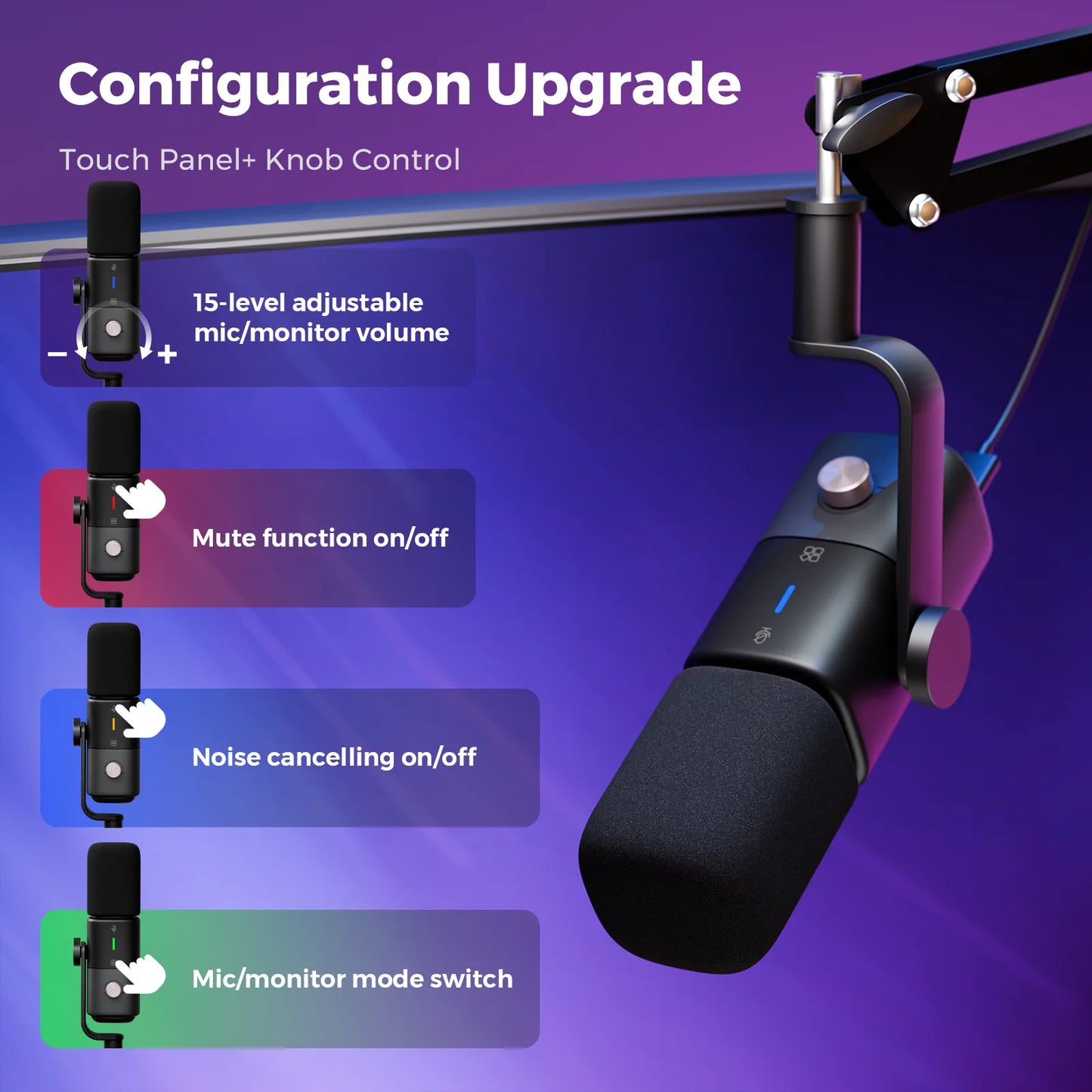 NearStream AM10X Dynamic Microphone and Boom Arm