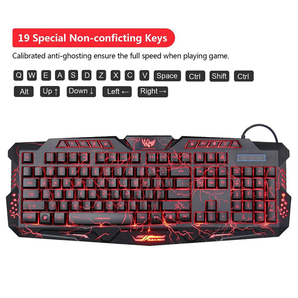 High Performance Backlit Gamer Lighted Keyboard With MousePad