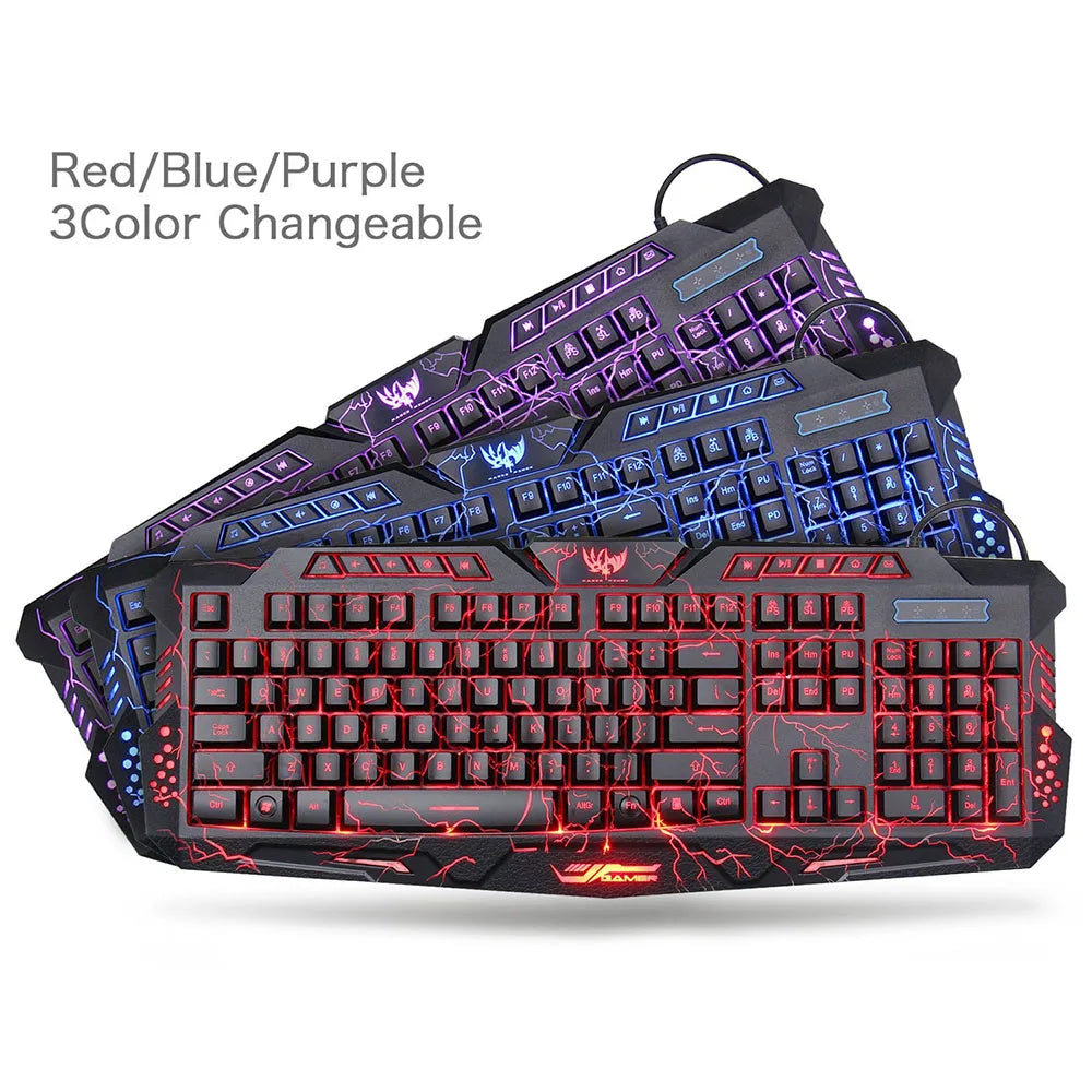 High Performance Backlit Gamer Lighted Keyboard With MousePad
