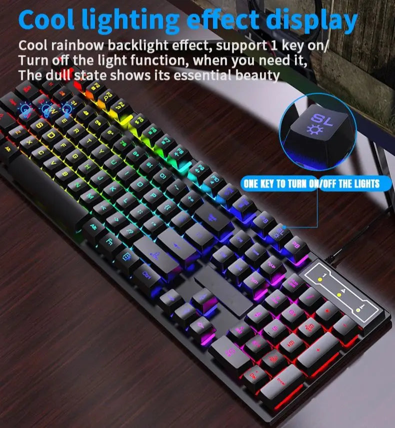 Wired 104 Key RGB Mechanical Keyboard and Mouse Setup