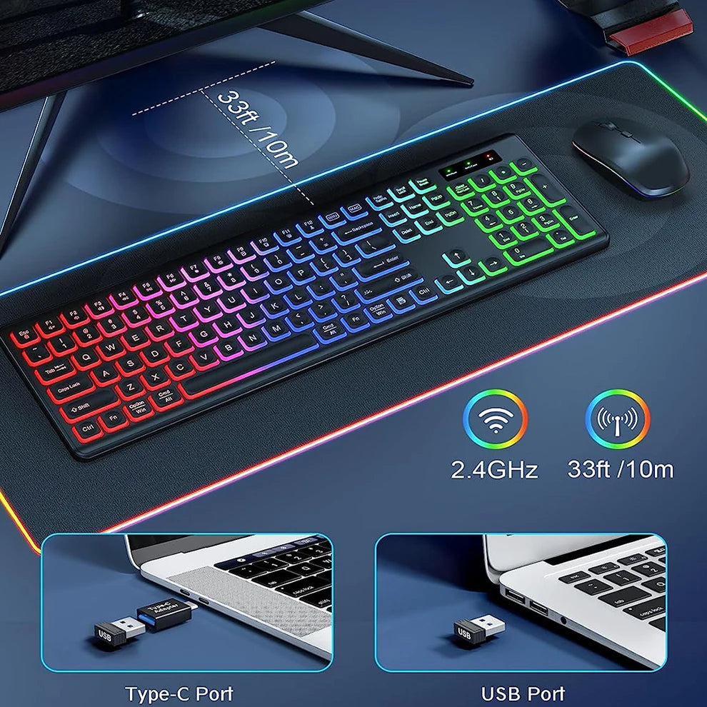 JOMAA Wireless RGB Keyboard and Mouse