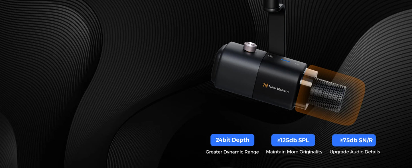 NearStream AM10X Dynamic Microphone and Boom Arm