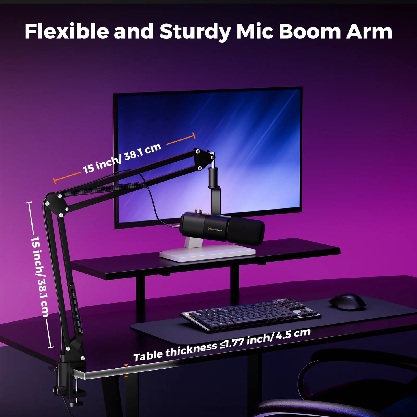 NearStream AM10X Dynamic Microphone and Boom Arm