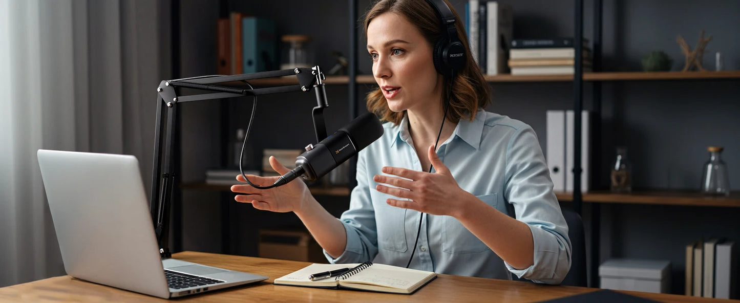 NearStream AM10X Dynamic Microphone and Boom Arm