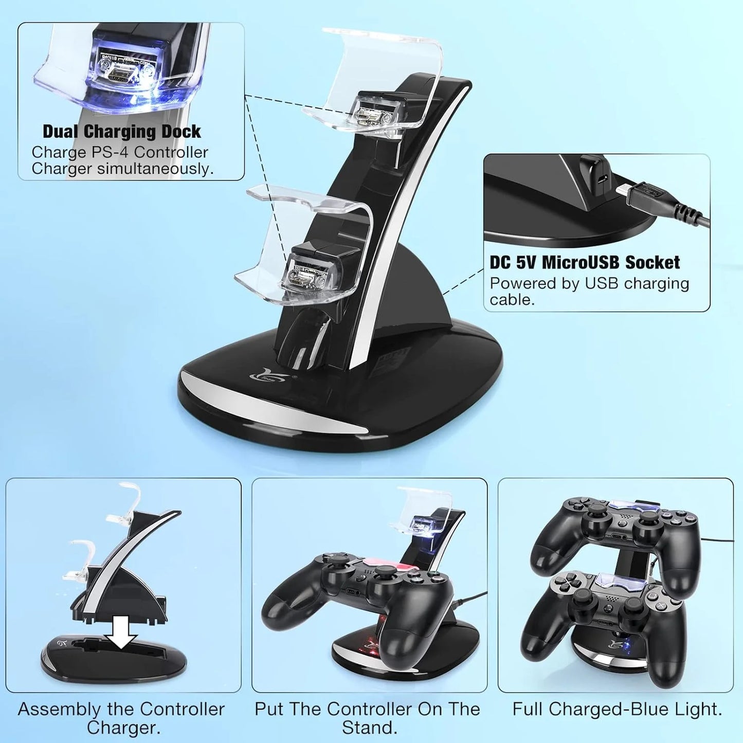 PS4 Controller Fast Charging Station Dual Charging