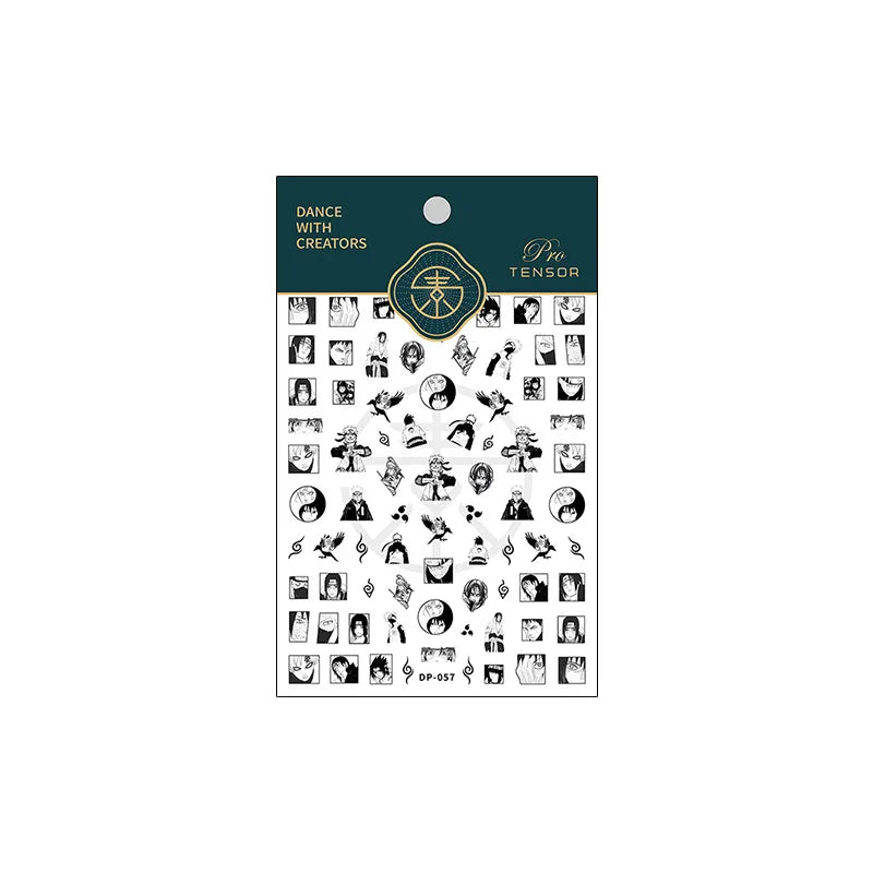 NEW Naruto Anime Peripheral 5D Nail Art Sticker Cartoon Uchiha Sasuke Uzumaki Naruto Waterproof Easy Sticker Gift Wholesale