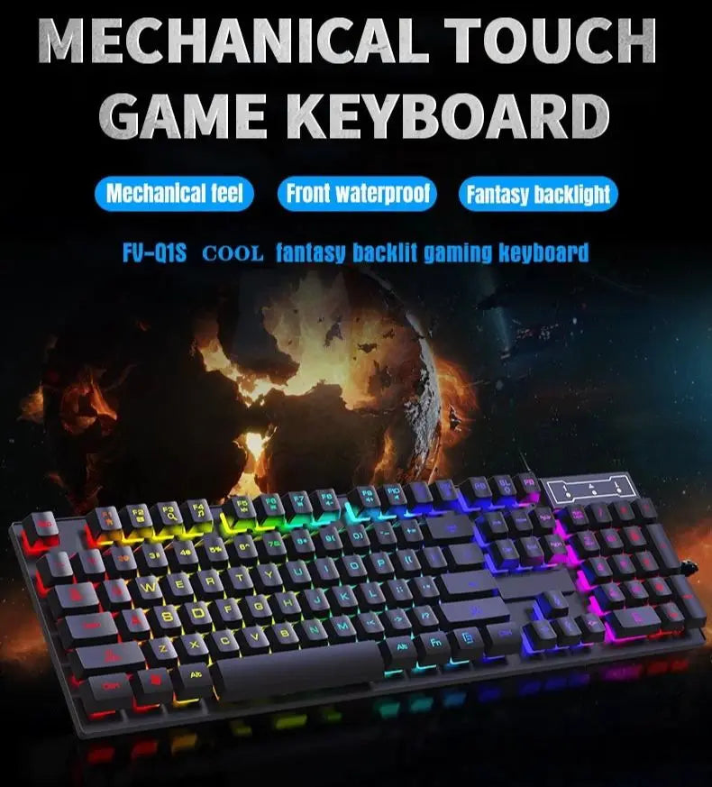 Wired 104 Key RGB Mechanical Keyboard and Mouse Setup