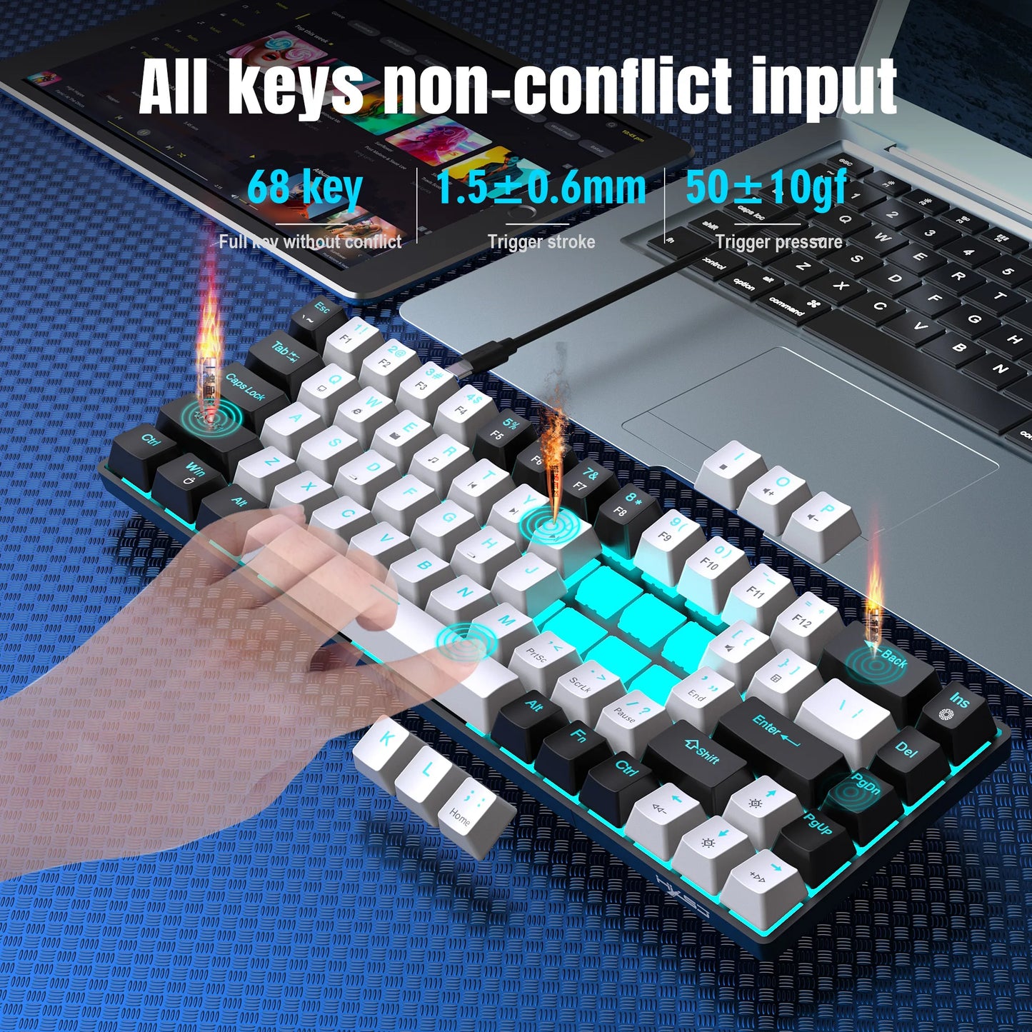 HXSJ 68 Key RGB Keyboard