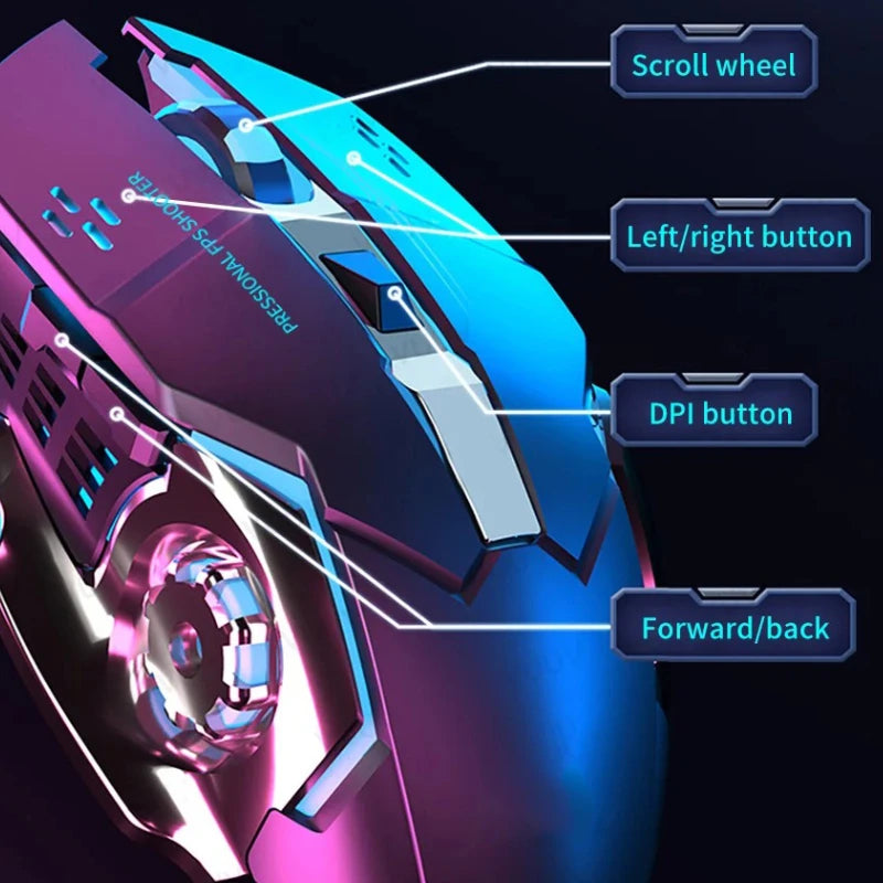 Rechargeable RGB Silent Wireless Mouse