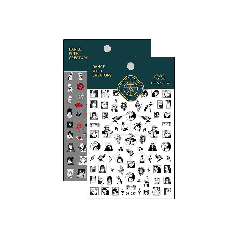 NEW Naruto Anime Peripheral 5D Nail Art Sticker Cartoon Uchiha Sasuke Uzumaki Naruto Waterproof Easy Sticker Gift Wholesale