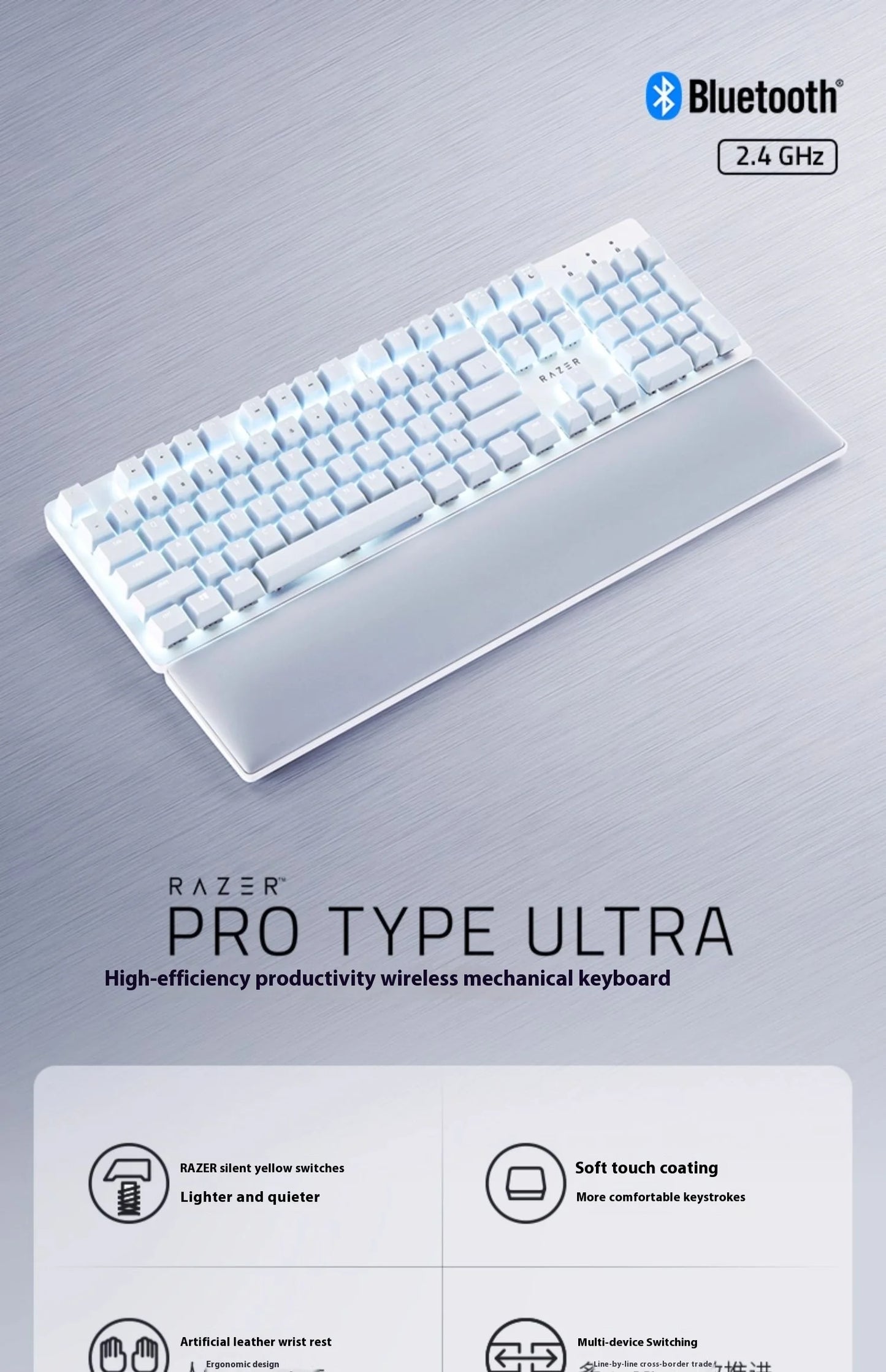 Razer Pro Type Ultra Wireless Bluetooth USB Mechanical Keyboard