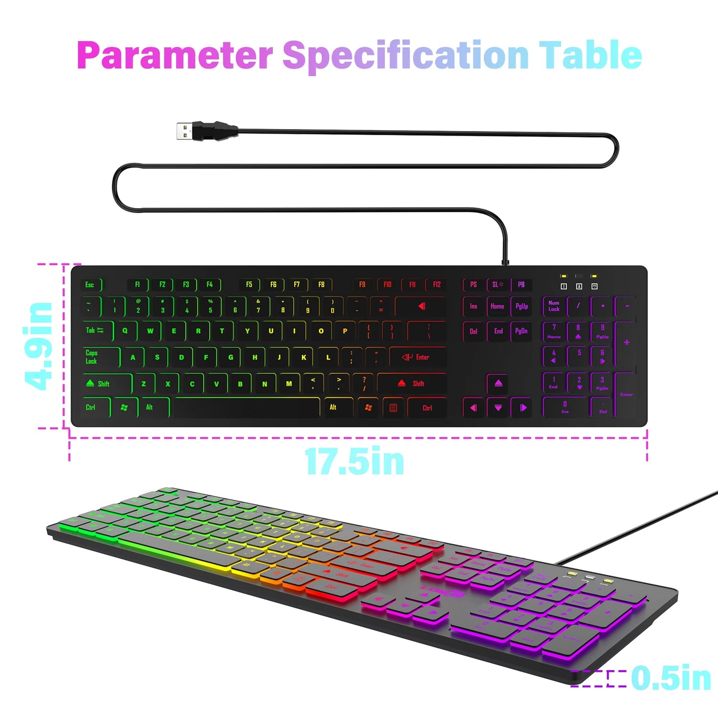 104 Key Ultra-Slim RGB Keyboard