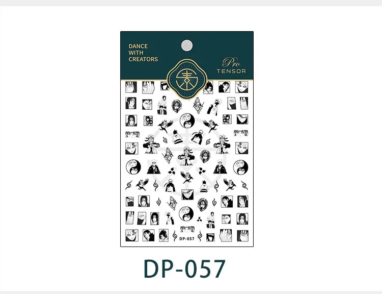 NEW Naruto Anime Peripheral 5D Nail Art Sticker Cartoon Uchiha Sasuke Uzumaki Naruto Waterproof Easy Sticker Gift Wholesale
