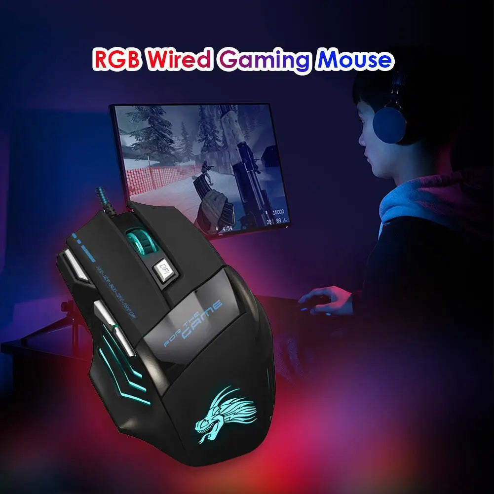 AlloySeed Wired Gaming Mouse 7-Color RGB