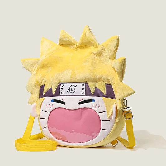 NARUTO Uzumaki Naruto Anime Plush Backpack Kindergarten Backpack Transparent Itabag Couples' Birthday Gifts Children's Toys